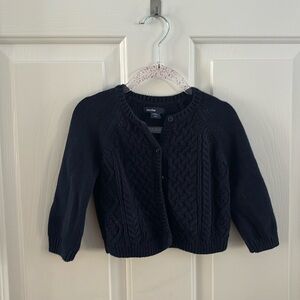 babyGap Navy Blue Cable Knit Cardigan Sweater 12-18 Months